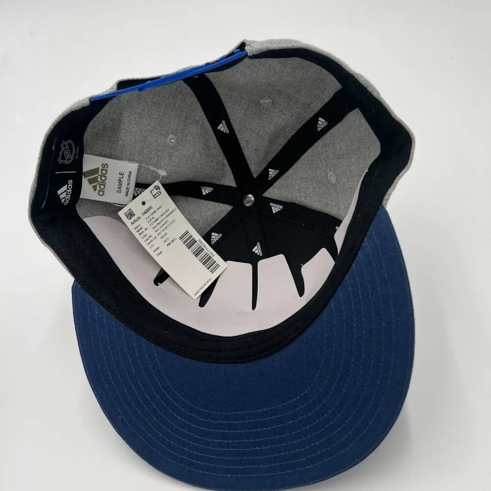 Vintage Adidas Mens Gray NHL‎ Toronto Maple Leafs Flat Brim Snapback Hat Cap NWT